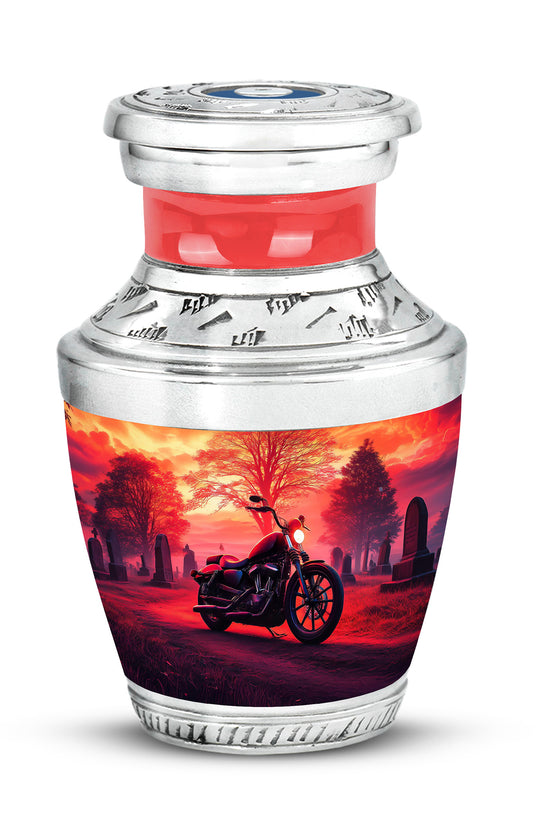 Inspiring Red Bike Testament Urn for Human Ashes - 10-inch, 200 cu in - Karyliz