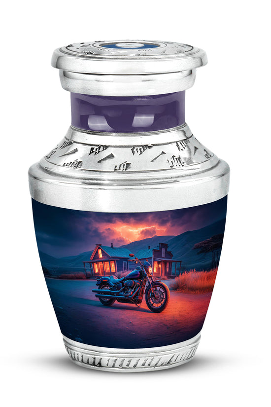 Remarkable Bike Memorial Cremation Urns - Blue 10-inch, 200 cu in - Karyliz