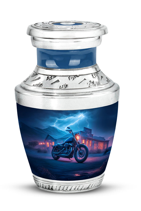 Personalized Bike Cremation Urns - Wondrous Blue 10-inch, 200 cu in - Karyliz