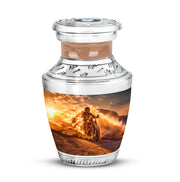 Gold Bike Sentinel Cremation Urns for Human Ashes - 10-inch, 200 cu in - Karyliz