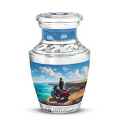 Everlasting Blue Bike Commemoration Urn for Human Ashes - 10-inch, 200 cu in - Karyliz