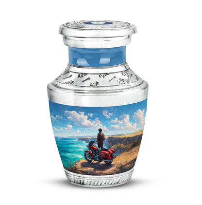 Everlasting Blue Bike Commemoration Urn for Human Ashes - 10-inch, 200 cu in - Karyliz
