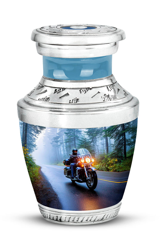 Personalized Blue Sovereign Bike Cremation Urns for Human Ashes - 10-inch, 200 cu in - Karyliz