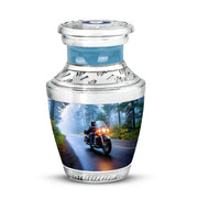 Personalized Blue Sovereign Bike Cremation Urns for Human Ashes - 10-inch, 200 cu in - Karyliz