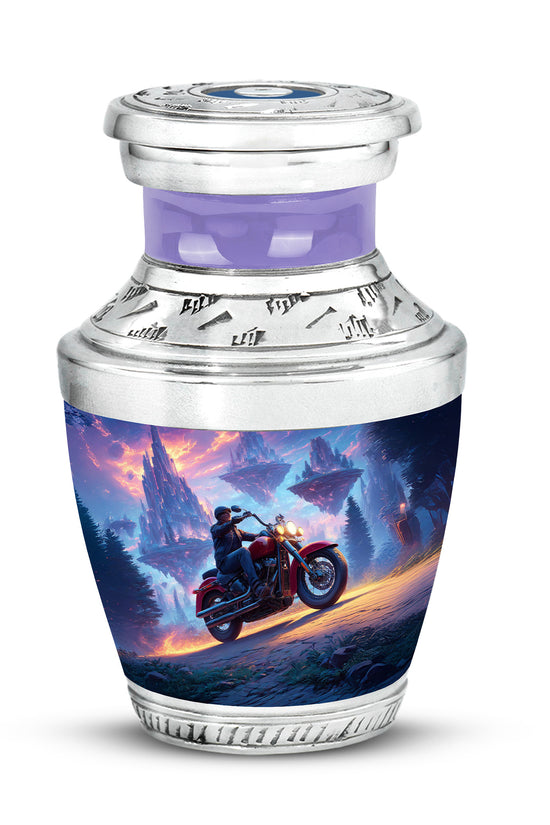 Blue Resounding Bike Memorial Urn for Ashes - 10-inch, 200 cu in - Karyliz