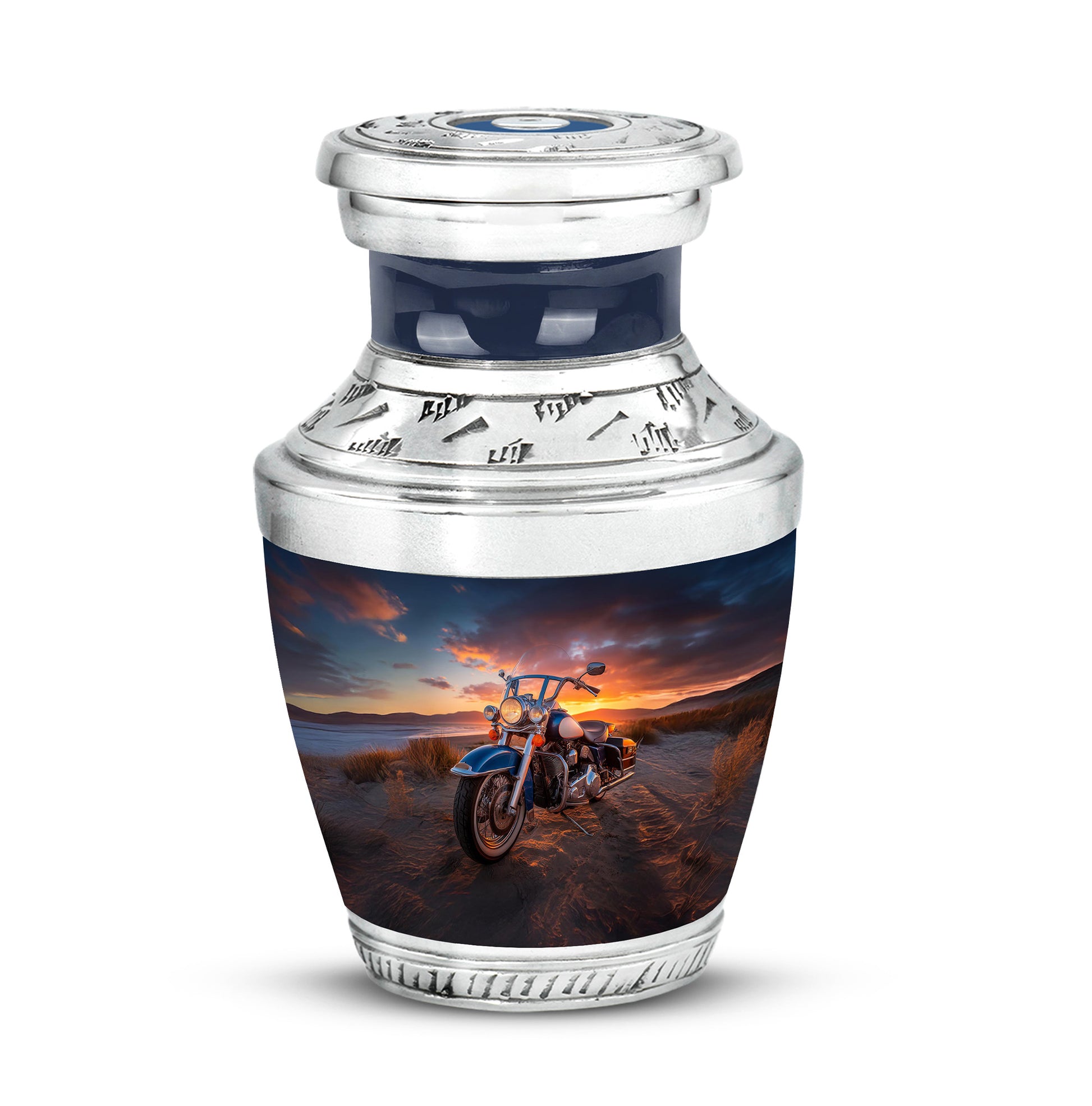 Black Bike Honor Cremation Urns for Human Ashes - 10-inch, 200 cu in - Karyliz