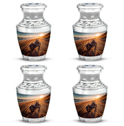 Smoke Gray Bike Cremation Urn back view with polished surface - artistic bike interpretation with creative detail - 10 inch aluminum urn for cremated remains