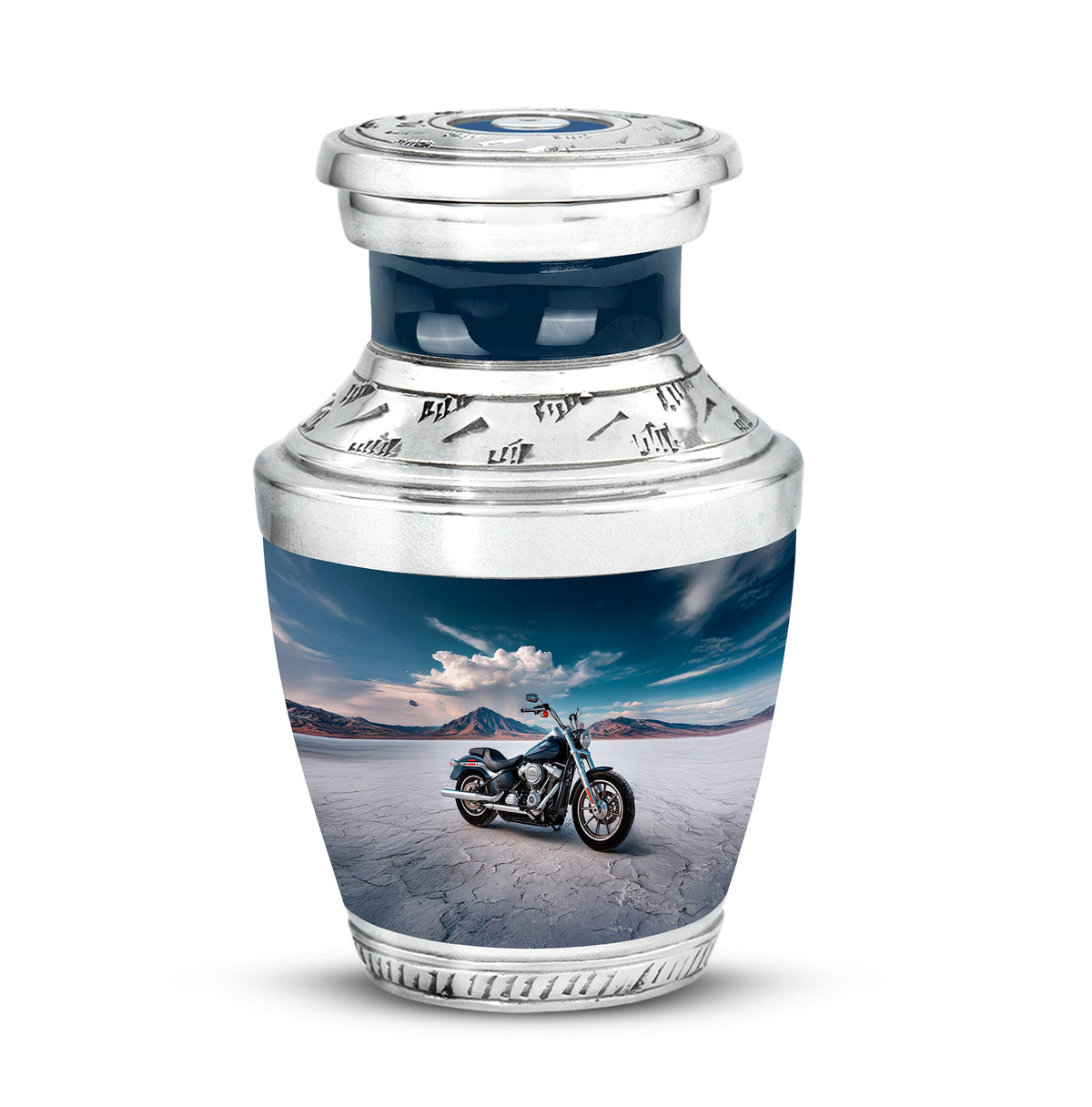 Lustrous Bike Cremation Urns for Human Ashes - Blue 10-inch - Karyliz