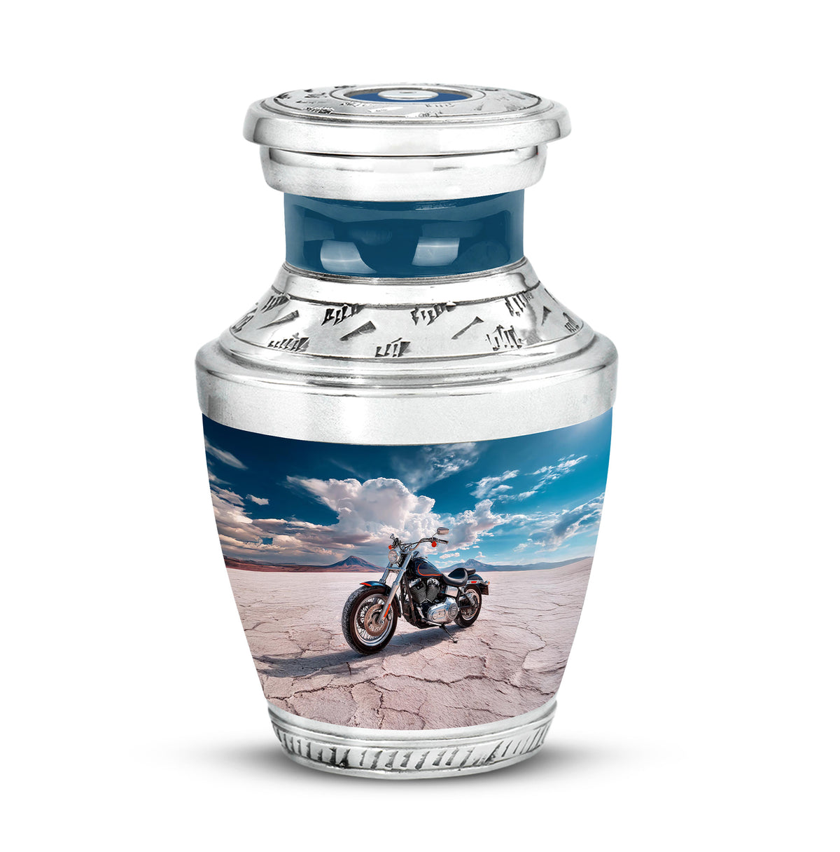 Hallowed Bike Cremation Urns for Human Ashes - Blue 10-inch - Karyliz