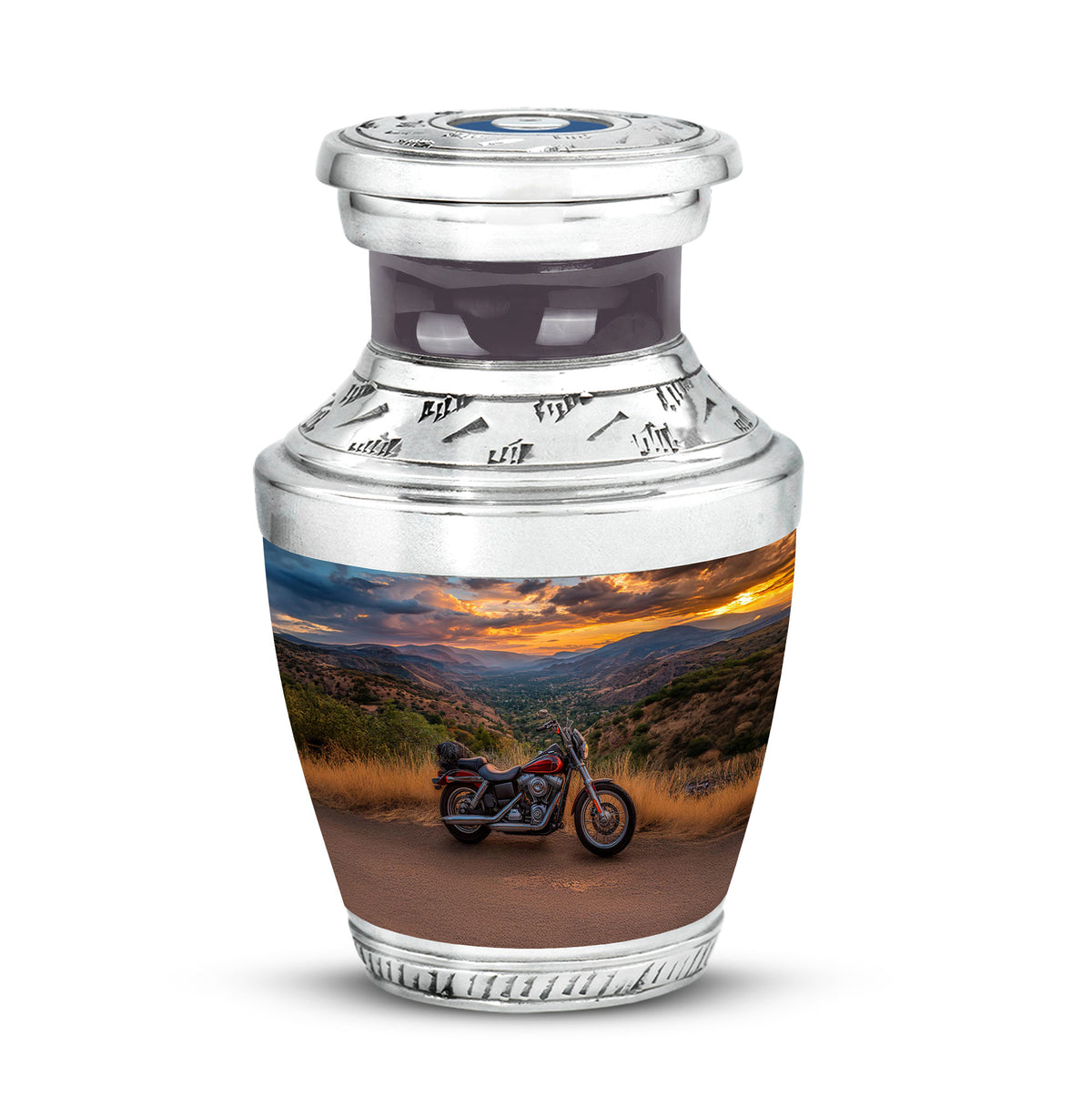 Personalized Bike Cremation Urns - Wondrous Blue 10-inch, 200 cu in - Karyliz