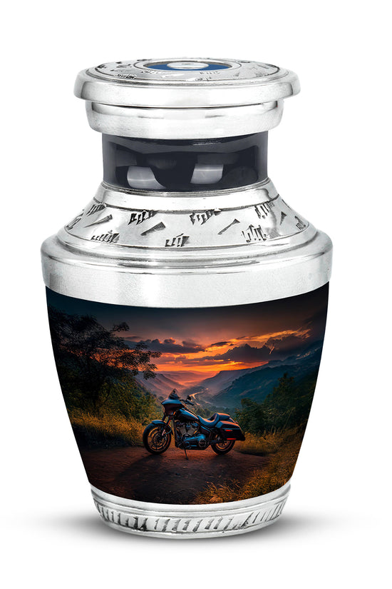 Personalized Blue Revered Bike Cremation Urns for Human Ashes - 10-inch, 200 cu in - Karyliz