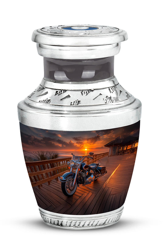 Black Comforting Bike Memorial Urn for Ashes - 10-inch, 200 cu in - Karyliz