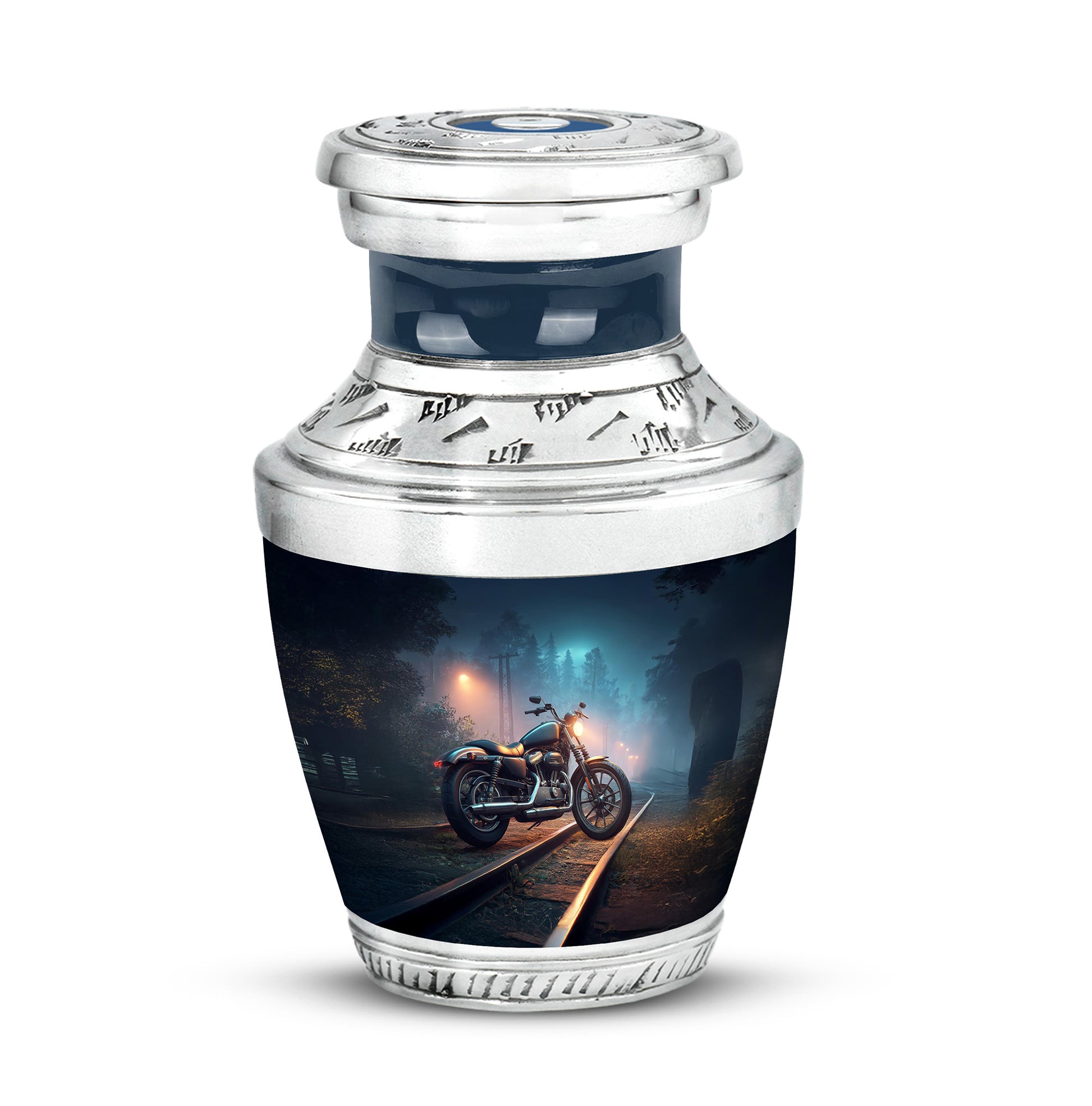 Blue Bike Cremation Urns - Imperial Reflection 10-inch, 200 cu in - Karyliz