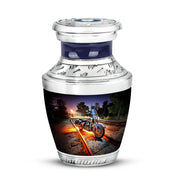 Blue Breathtaking Bike Memorial Urn for Ashes - 10-inch, 200 cu in - Karyliz