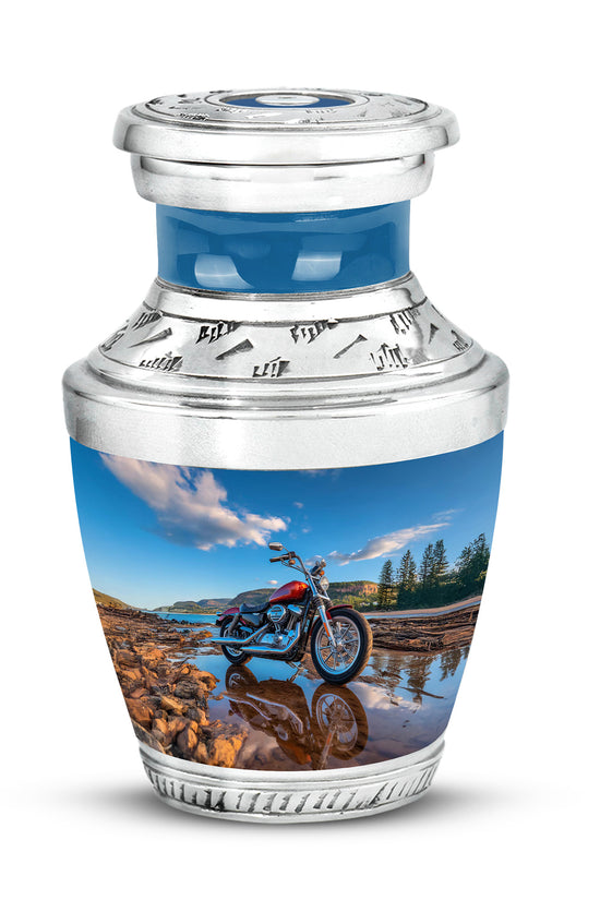 Personalized Bike Cremation Urns - Eminent Blue 10-inch, 200 cu in - Karyliz