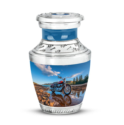 Personalized Bike Cremation Urns - Eminent Blue 10-inch, 200 cu in - Karyliz