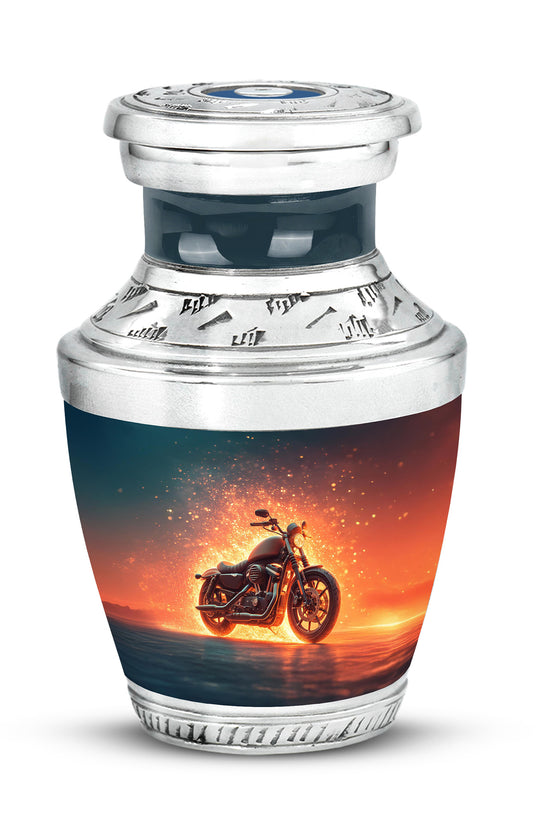 Personalized Blue Bike Cremation Urns for Ashes - Transcendent 10-inch - Karyliz