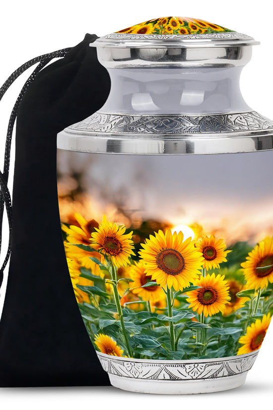 Golden Light Sunflower Urn - Memorial Urn For Loved Ones