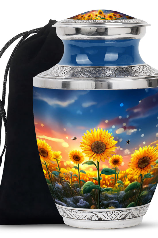 Sunflower Garden Bee Urn - Artistic Memorial Urn For Ashes