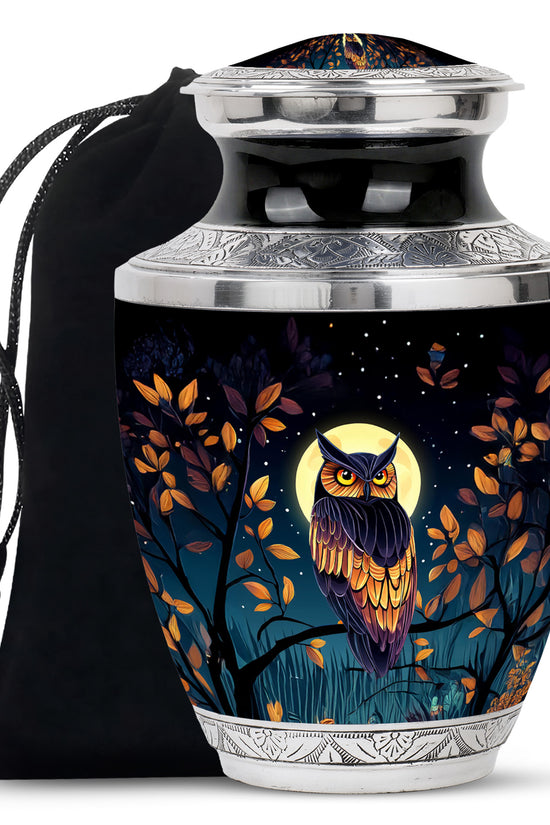 Moonlight Owl Cremation Urn - Artistic Memorial Urn for Loved Ones