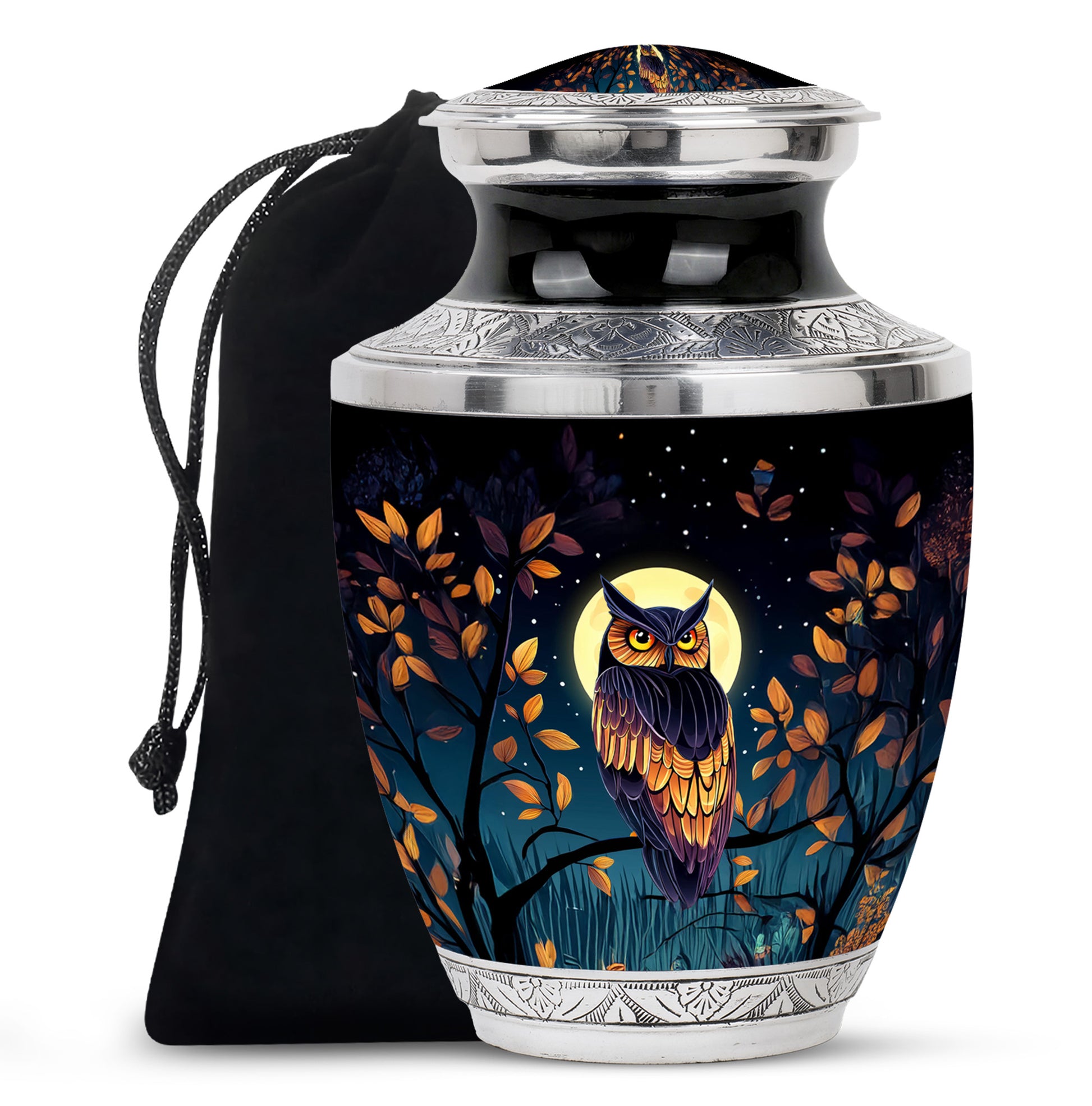 Moonlight Owl Cremation Urn - Artistic Memorial Urn for Loved Ones