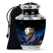 Beautiful Moonlight Cremation Urn - Night Owl Memorial Urn For Adults