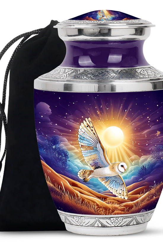 Artistic Owl Cremation Urn - Sunset Memorial Urn For Burial