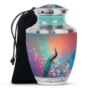 Cherry Blossom Peacock Cremation Urn - Beautiful Funeral Urn For Mom