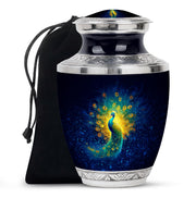 Peacock Cremation Urn - Galaxy Theme Funeral Urn For Adult Ashes