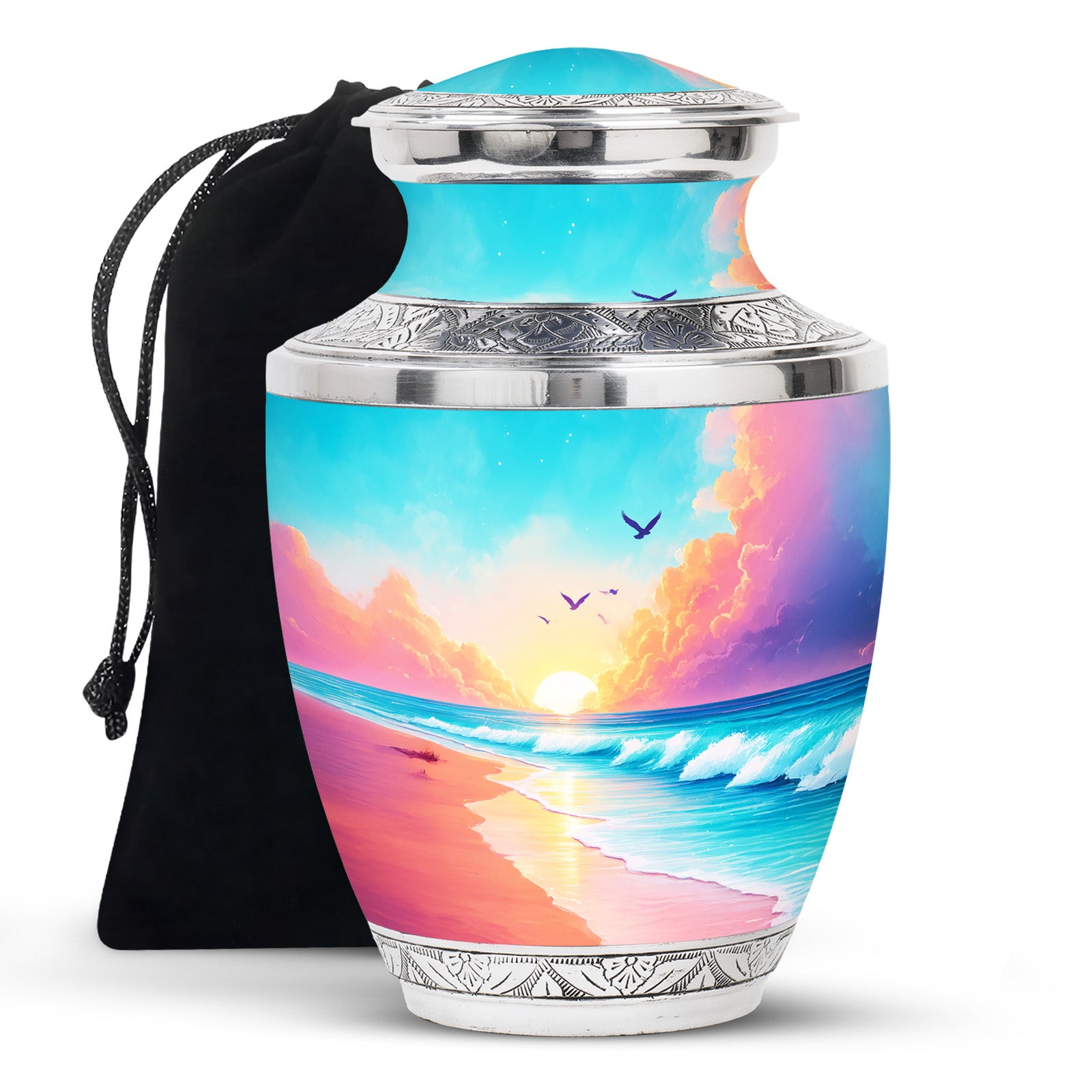Peaceful Beach Memorial Urn For Ashes - Large Sized Urn For Adult Men