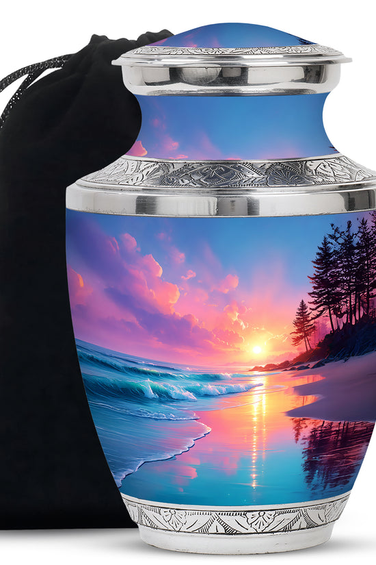 Seashore Memorial Urn For Ashes - Coastal Cremation Urn For Burial
