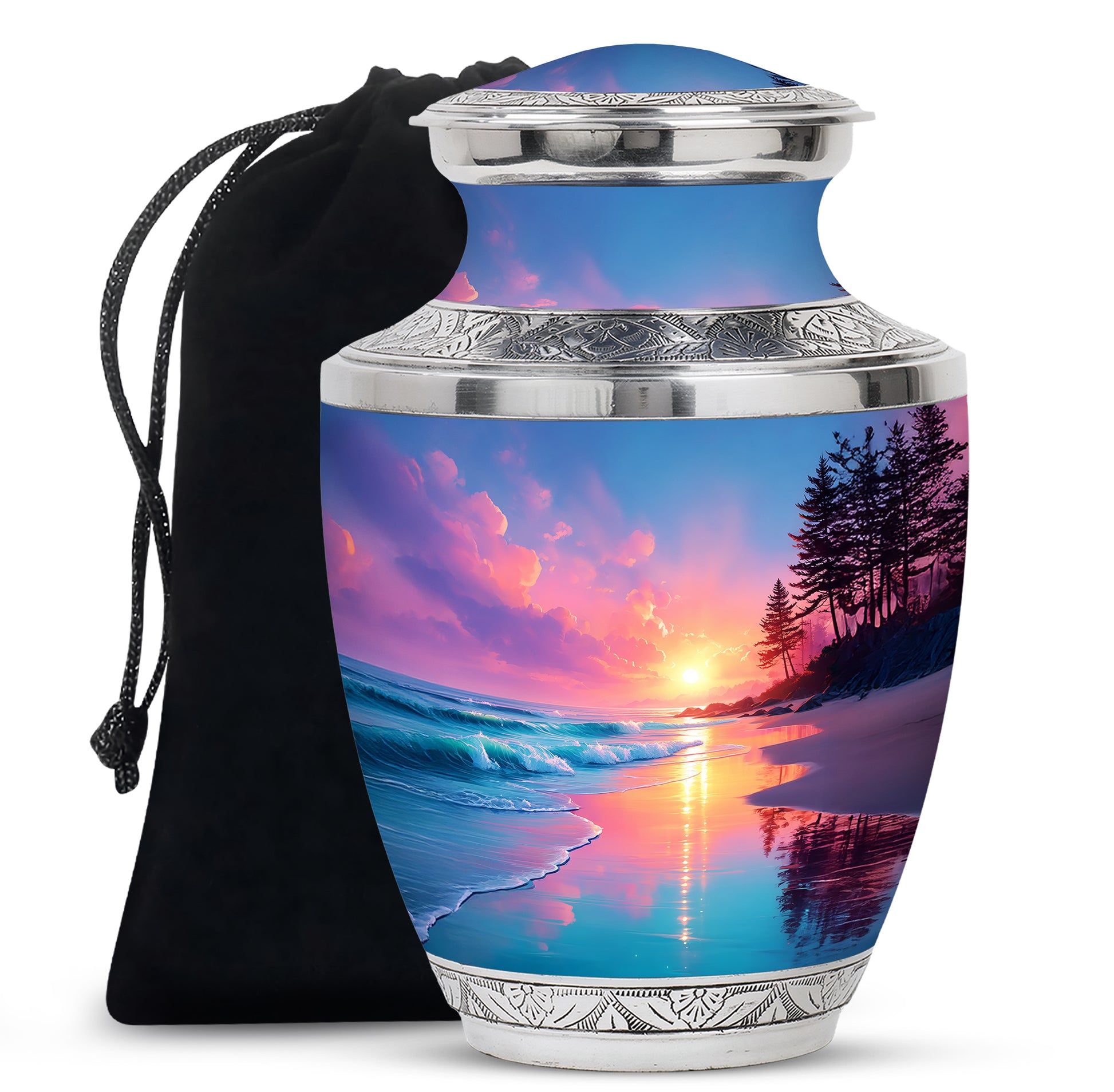 Seashore Memorial Urn For Ashes - Coastal Cremation Urn For Burial