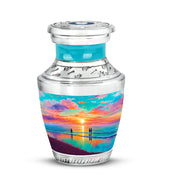 Radiant Beach Memorial Cremation Urns - Teal 10-inch, 200 cu in - Yatskia
