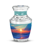 Distinguished Teal Beach Cremation Urn for Ashes - 10-inch, 200 cu in - Yatskia