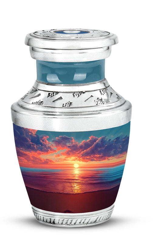 Personalized Blue Beach Cremation Urns for Ashes - Enchanting 10-inch - Yatskia