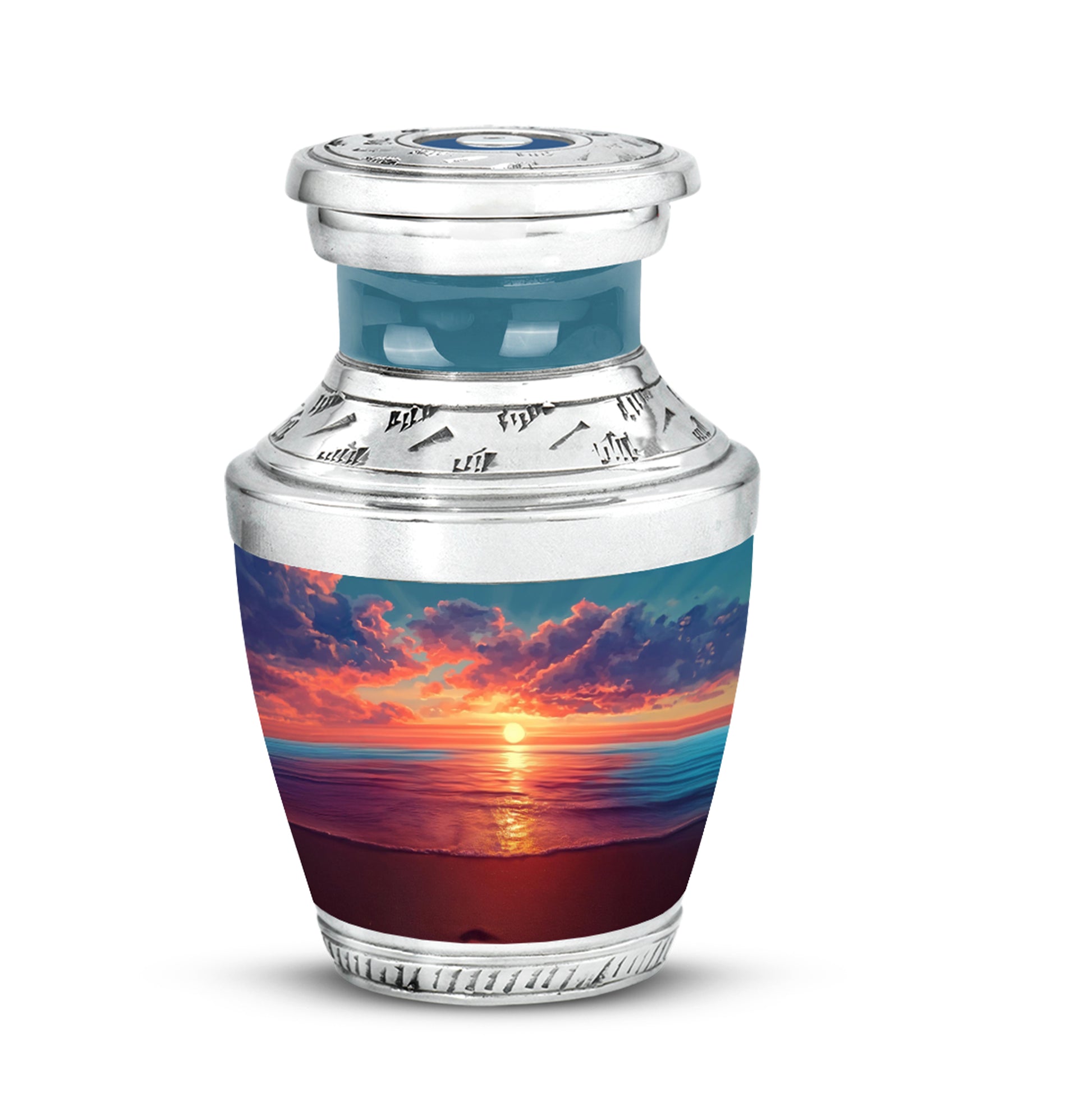 Personalized Blue Beach Cremation Urns for Ashes - Enchanting 10-inch - Yatskia
