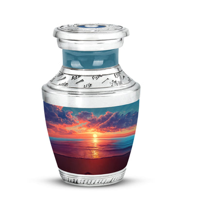 Personalized Blue Beach Cremation Urns for Ashes - Enchanting 10-inch - Yatskia