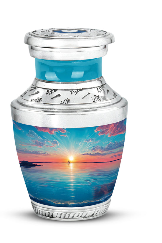 Regal Beach Memorial Cremation Urns - Teal 10-inch, 200 cu in - Yatskia
