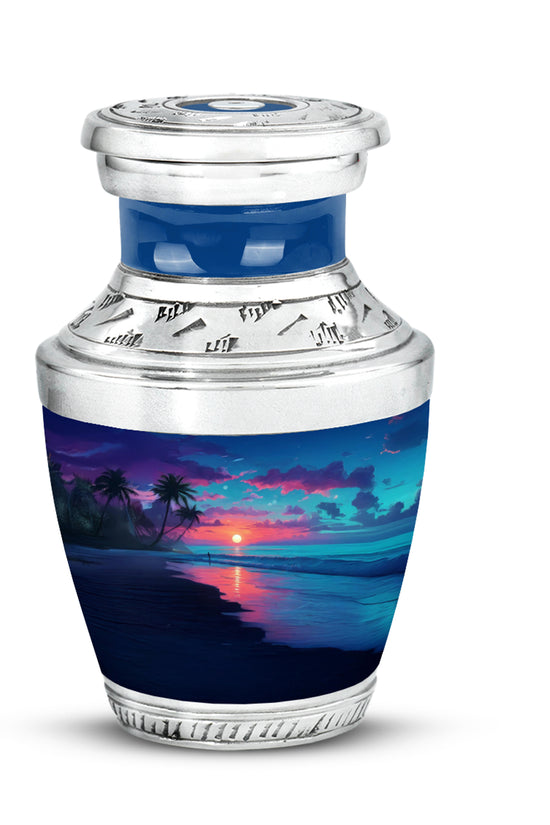 Sublime Beach Cremation Urns for Human Ashes - Blue 10-inch - Yatskia
