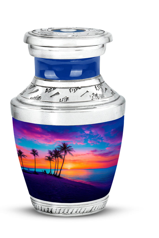 Personalized Magnificent Beach Cremation Urns - Blue 10-inch, 200 cu in - Yatskia