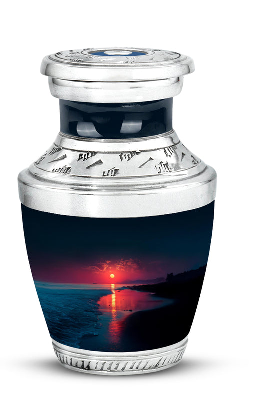 Personalized Beach Cremation Urns - Soothing Blue 10-inch, 200 cu in - Yatskia