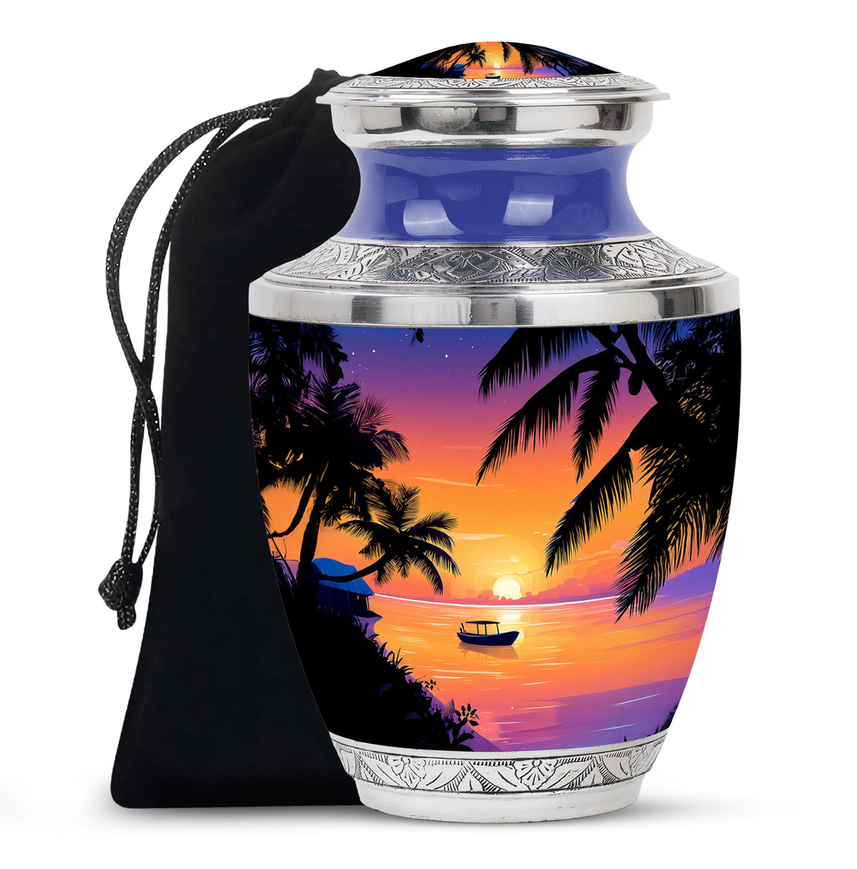 Blush Pink Beach Cremation Urn side profile showing urn shape - contemporary beach design with modern artistic flair - full-size 10 inch 200 cubic inch adult cremation urn