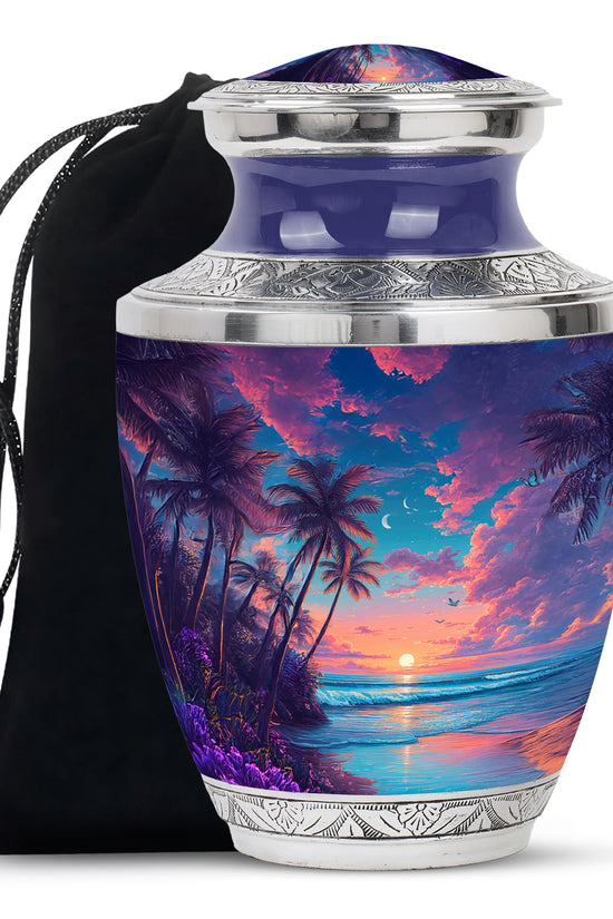 Sunset Beach Cremation Urn - Decorative Ocean Urn For Human Ashes