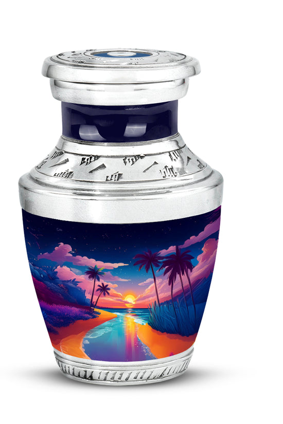 Remarkable Beach Memorial Cremation Urns - Blue 10-inch, 200 cu in - Yatskia