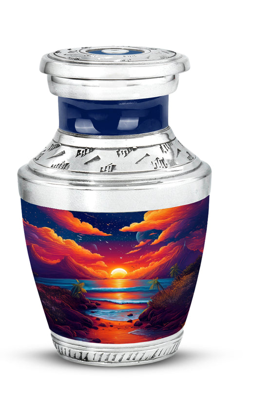 Blue Beach Homage Cremation Urns for Human Ashes - 10-inch, 200 cu in - Yatskia
