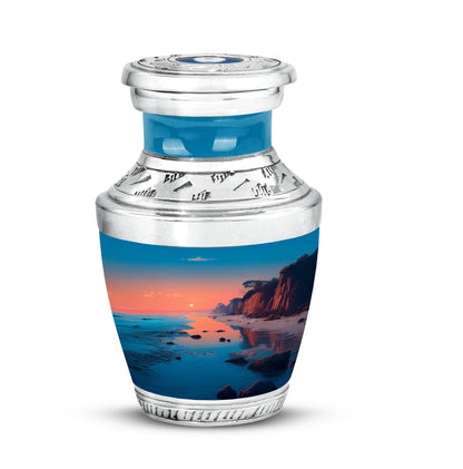 Divine Teal Beach Cremation Urn for Ashes - 10-inch, 200 cu in - Yatskia
