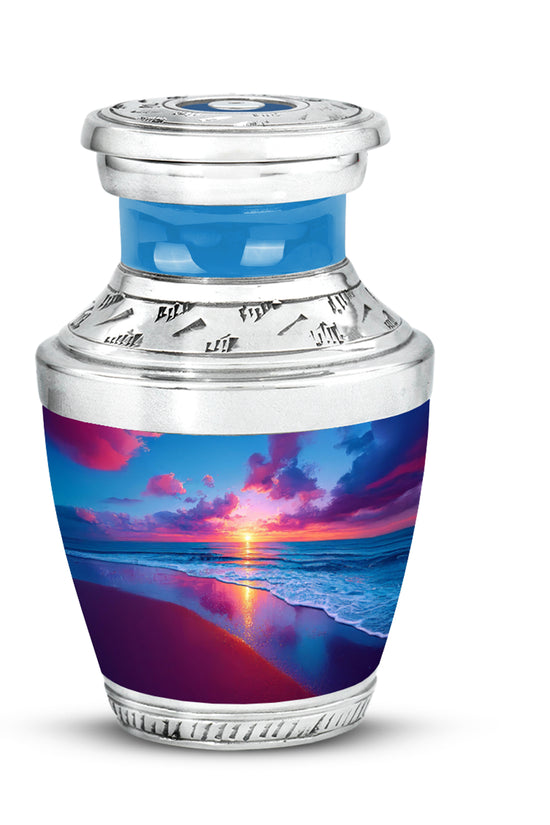 Personalized Beach Cremation Urns - Soothing Blue 10-inch, 200 cu in - Yatskia