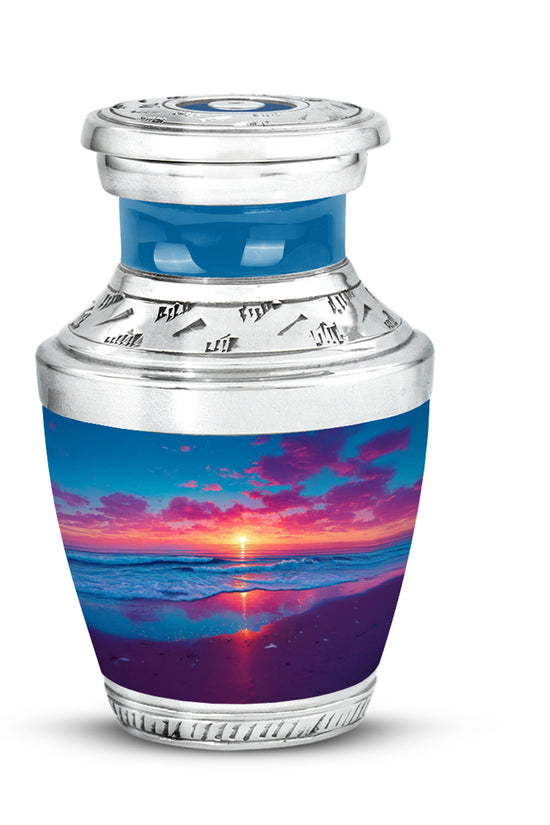 Personalized Blue Beach Cremation Urns for Ashes - Enchanting 10-inch - Yatskia