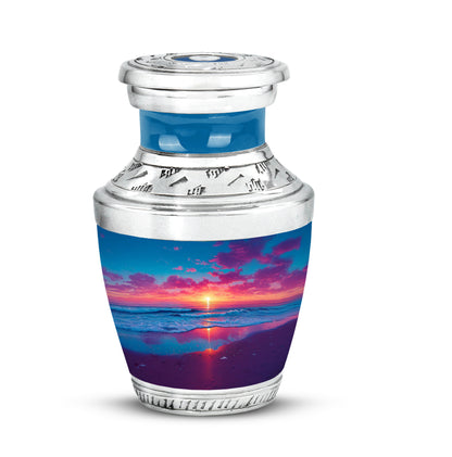 Personalized Blue Beach Cremation Urns for Ashes - Enchanting 10-inch - Yatskia