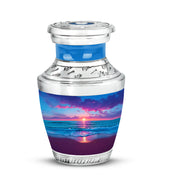 Personalized Elegant Beach Cremation Urns - Blue 10-inch, 200 cu in - Yatskia